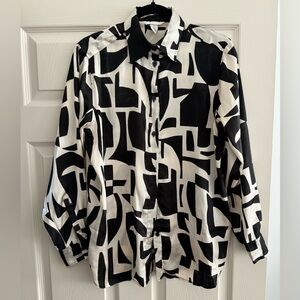 Geo Print Button-Down Top